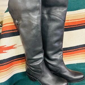 Frye Black Leather Over-the-Knee Riding Boots size 9